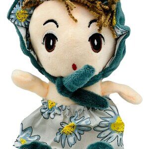 Kawaii‎ Plush Doll 8 inch Sunflower Dress Bonnet Soft Cloth Embroidered Eyes
